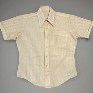 1950s Style Rockabilly Pin Up Novelty Print Shirt USA Made Size M/L Houndstooth